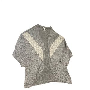 Gray and lace emerald cardigan